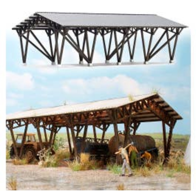 Busch 1418  HO Farm Vehicle shelter Kit