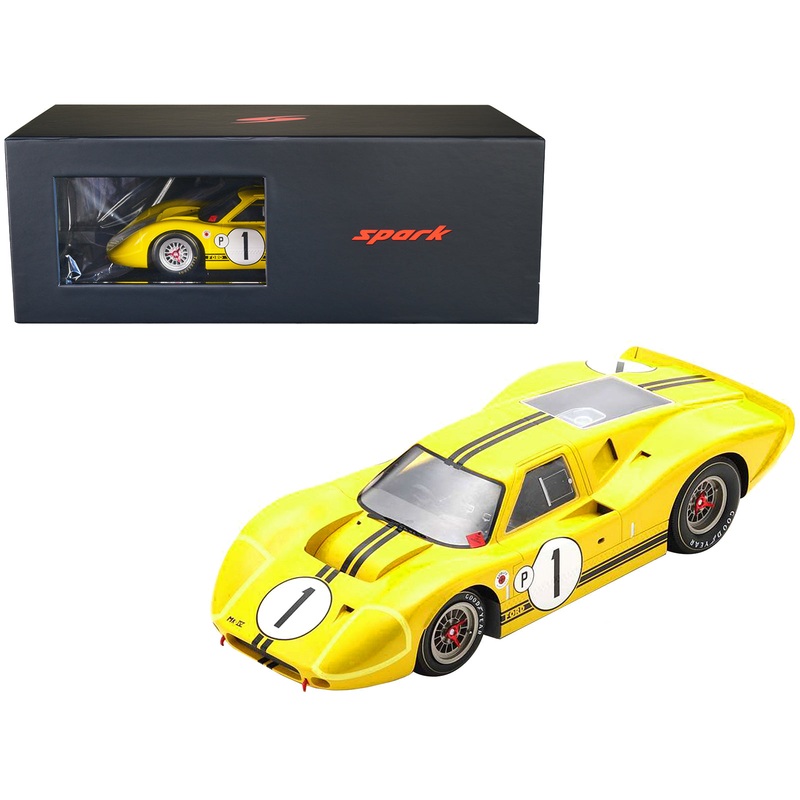 Ford GT40 Mk IV #1 Mario Andretti – Bruce McLaren Winner “Sebring 12 Hours” (1967) with Acrylic Display Case 1/18 Model Car by Spark