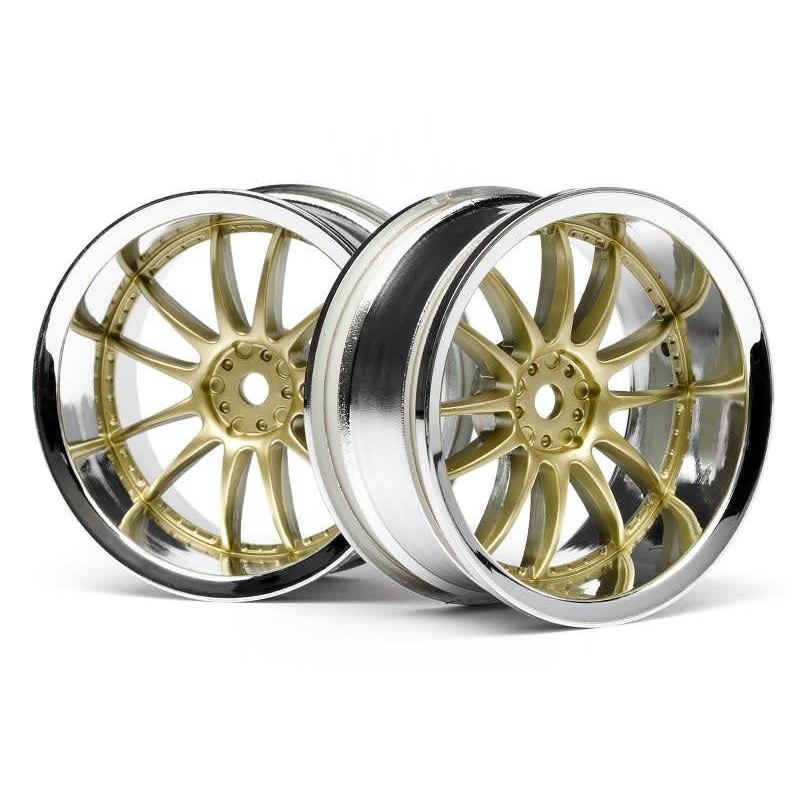 HPI – Work XSA 02C Wheel 26mm Chrome/Gold (6mm Offset) (2)