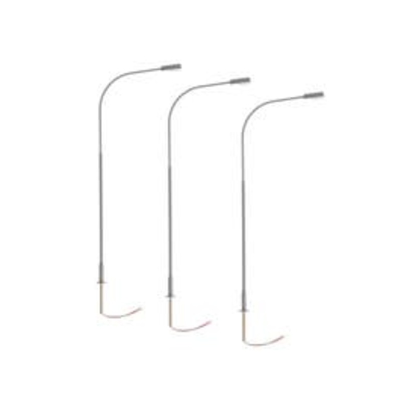 Lionel 2456103 HO LIGHTING ACCESSORIES Single Highway Lamp – Gray 3-Pack