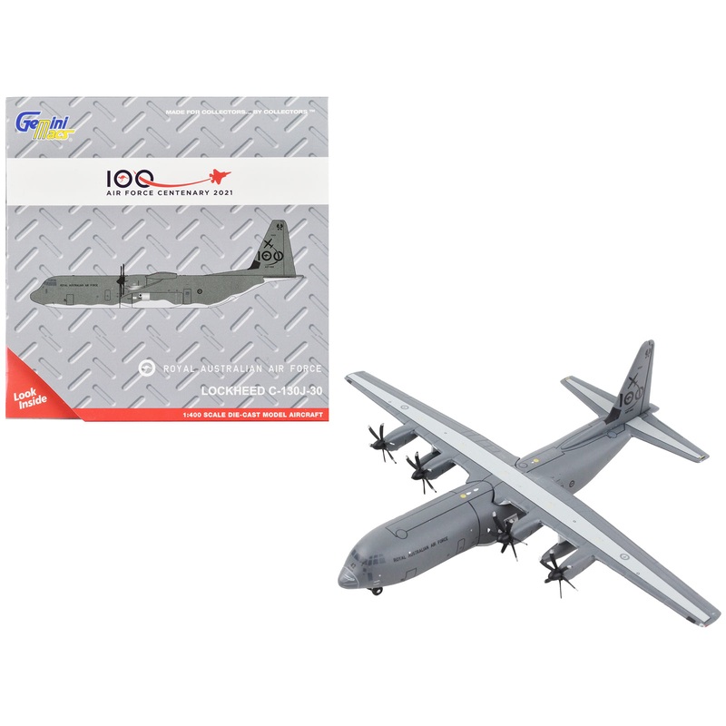 Lockheed C-130J-30 Transport Aircraft “Royal Australian Air Force – 100 Years Cententary” Gray “Gemini Macs” Series 1/400 Diecast Model Airplane by GeminiJets