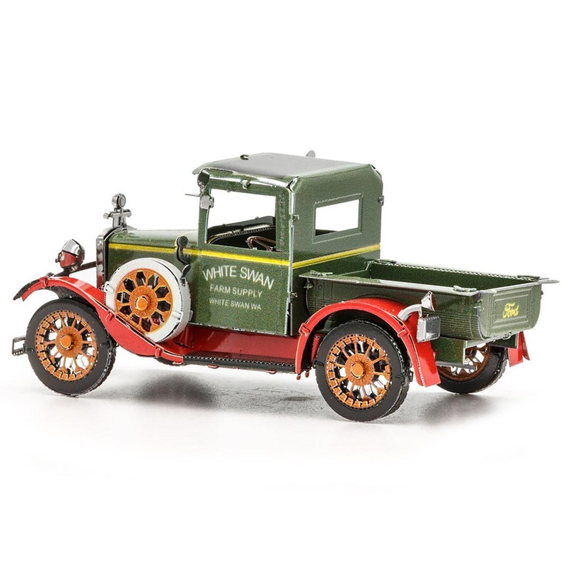 Model Kit 1931 Ford Model A Pickup Truck Green (Moderate Difficulty) Steel Model by Metal Earth