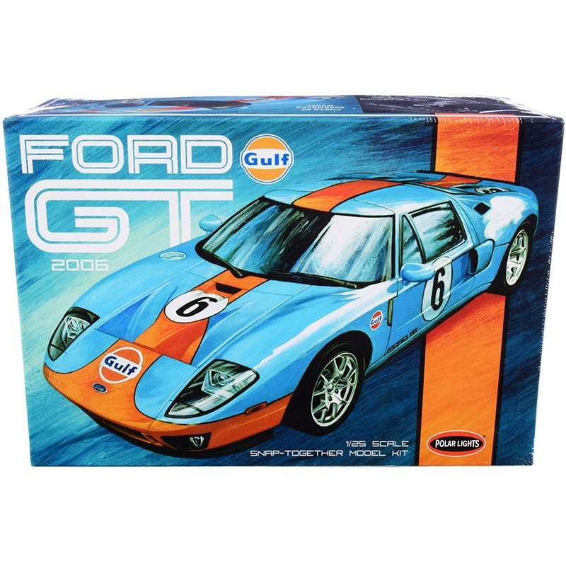 Skill 2 Snap Model Kit 2006 Ford GT “Gulf Oil” 1/25 Scale Model by Polar Lights