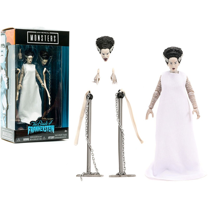 The Bride of Frankenstein 6″ Moveable Figurine with Chains and Alternate Head and Hands “Universal Monsters” Series by Jada
