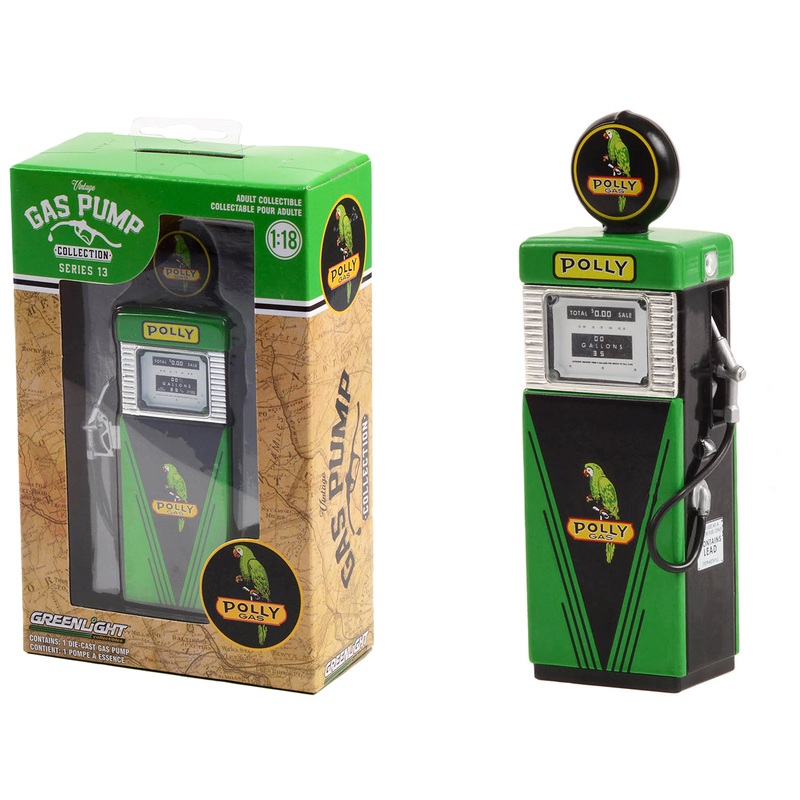 1951 Wayne 505 Gas Pump “Polly Gas” Green and Black “Vintage Gas Pumps” Series 13 1/18 Diecast Model by Greenlight