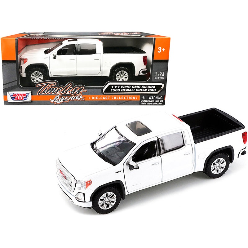 2019 GMC Sierra 1500 Denali Crew Cab Pickup Truck with Sunroof White “Timeless Legends” Series 1/24-1/27 Diecast Model Car by Motormax