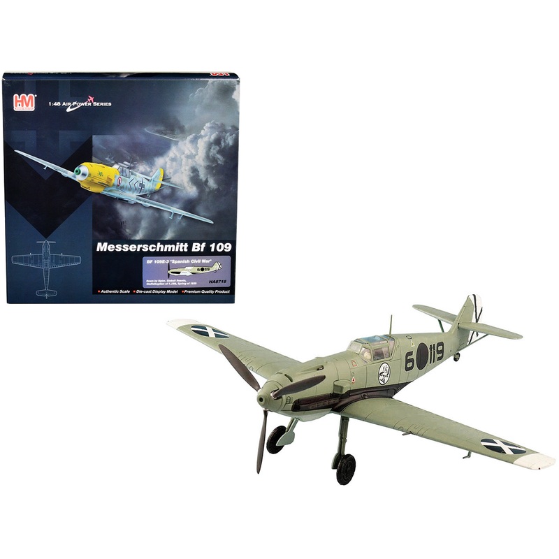 Messerschmitt BF 109E-3 Fighter Aircraft “Hauptmann Siebelt Reents Spanish Civil War” (1939) “Air Power Series” 1/48 Diecast Model by Hobby Master