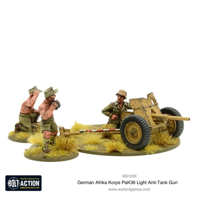 Warlord – Bolt Action: Afrika Korps Pak 36 Light Anti-tank Gun (Metal)