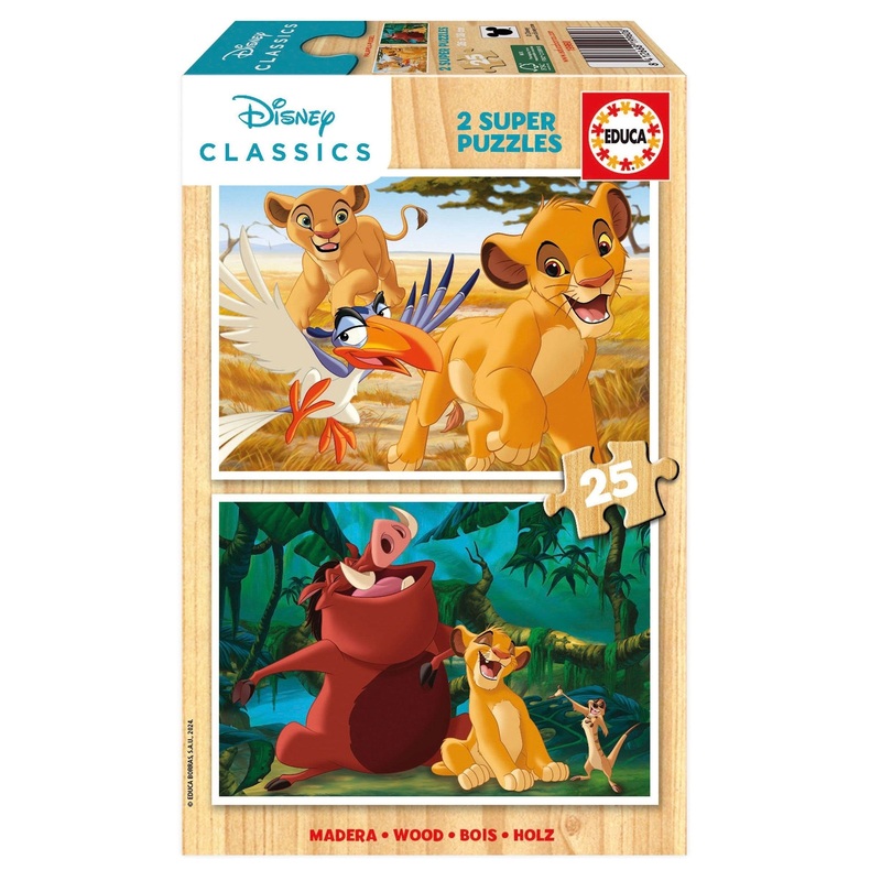 Educa – Lion King (2x25pc) (Wooden Puzzle)