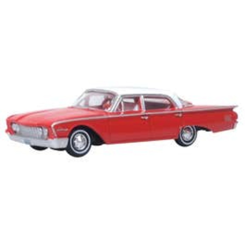 Oxford 87FF60001 HO 1960 Ford Fairlane Sedan 500 Town Monte Carlo Red/Corinthian White