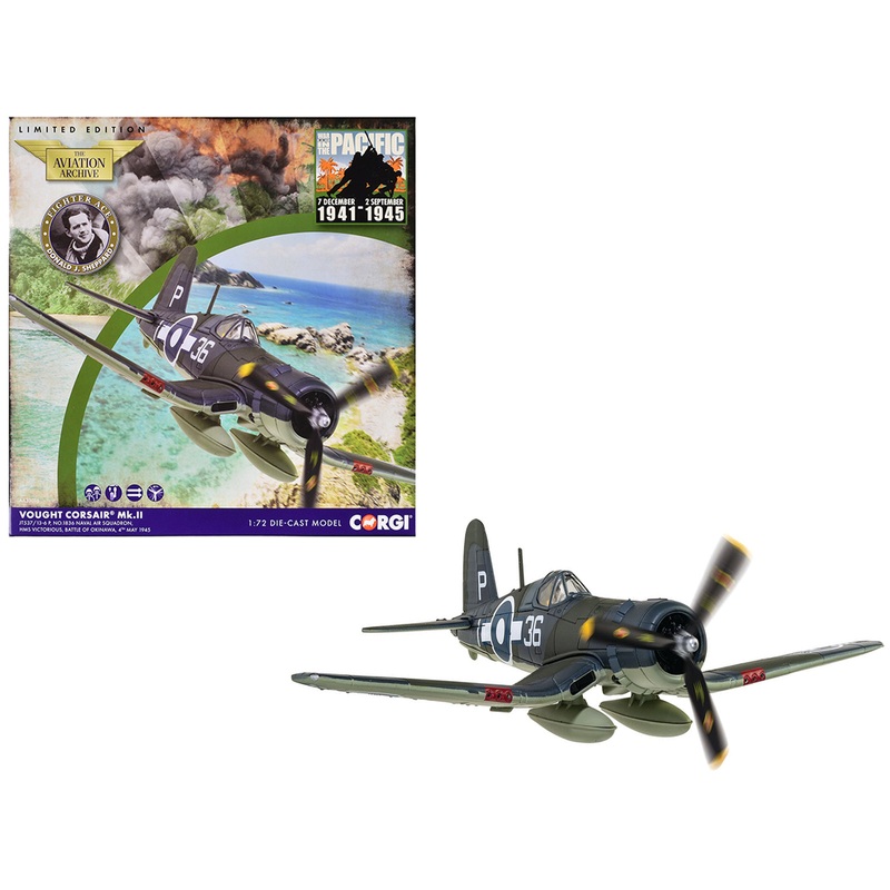 Vought Corsair Mk. II Fighter Aircraft “JT537 1836 Naval Air Squadron HMS Victorious Battle of Okinawa” (1945) British Royal Navy Fleet Air Arm “The Aviation Archive” Series 1/72 Diecast Model by Corgi