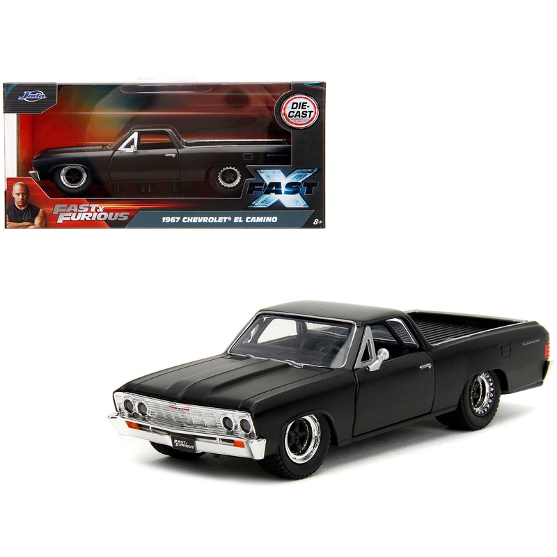 1967 Chevrolet El Camino Matt Black “Fast & Furious” Series 1/32 Diecast Model Car by Jada