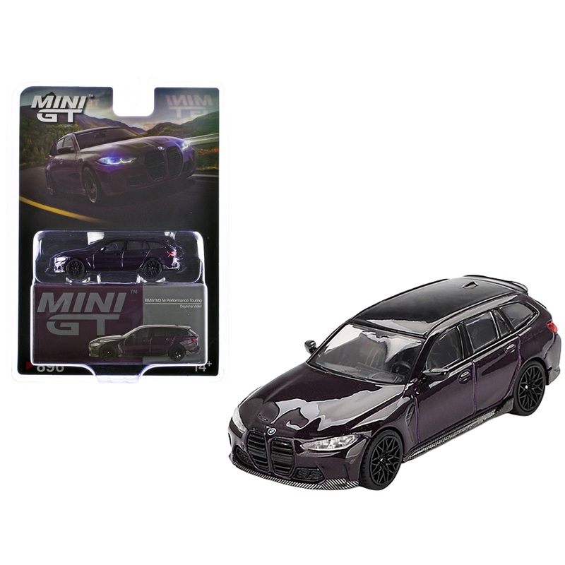 BMW M3 M Performance Touring Daytona Violet Metallic with Black Top Limited Edition 1/64 Diecast Model Car by Mini GT