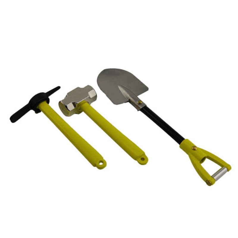 Details – Metal Hammer Pickaxe & Shovel Set Yellow