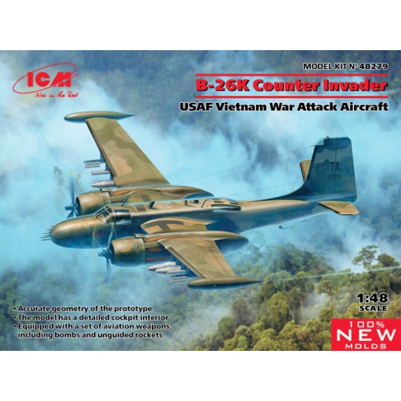 ICM – 1/48 B-26K Counter Invader Vietnam War Attack Aircraft
