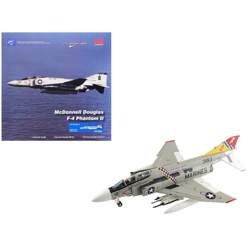 McDonnell Douglas F-4J Phantom II Fighter-Bomber Aircraft “153893 VMFA-312 Checkerboards” (1976) United States Marine Corps “Air Power Series” 1/72 Diecast Model by Hobby Master