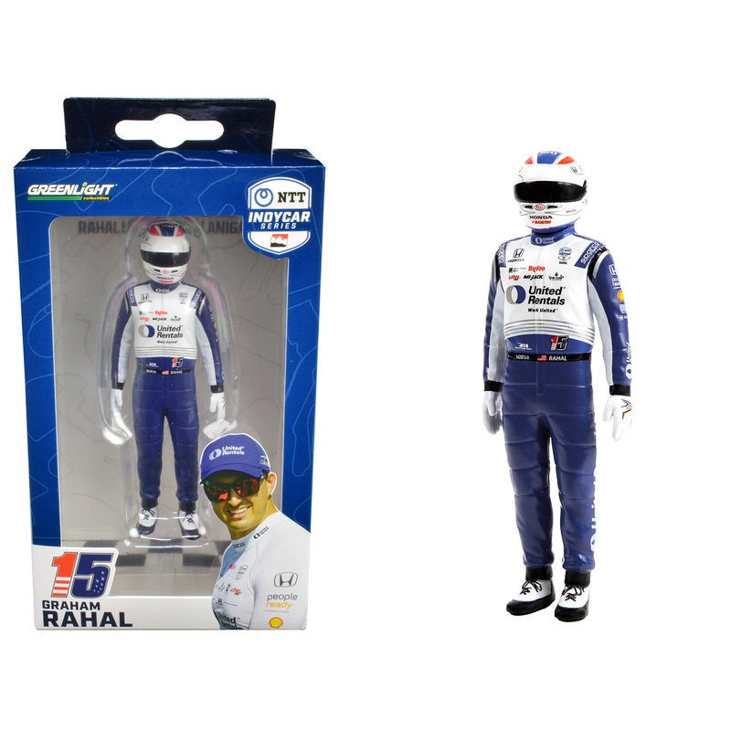 “NTT IndyCar Series” #15 Graham Rahal Driver Figure “United Rentals – Rahal Letterman Lanigan Racing” for 1/18 Scale Models by Greenlight