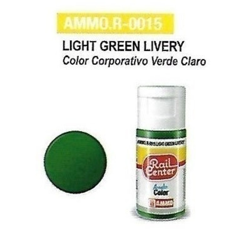 Rail Center Paint R-0015, Light Green Livery, 15ml bottle, Acrylic Paint