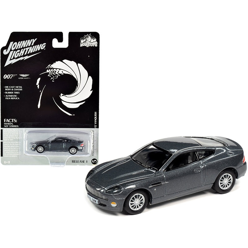 2002 Aston Martin V12 Vanquish Gray Metallic (James Bond 007) “Die Another Day” (2002) Movie “Pop Culture” Series 1/64 Diecast Model Car by Johnny Lightning
