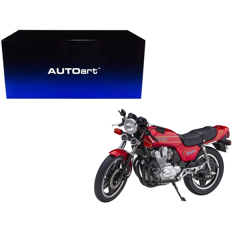 Honda CB750F Motorcycle Red with Helmet “Baribari Legend” (1986) OVA 1/12 Model by Autoart