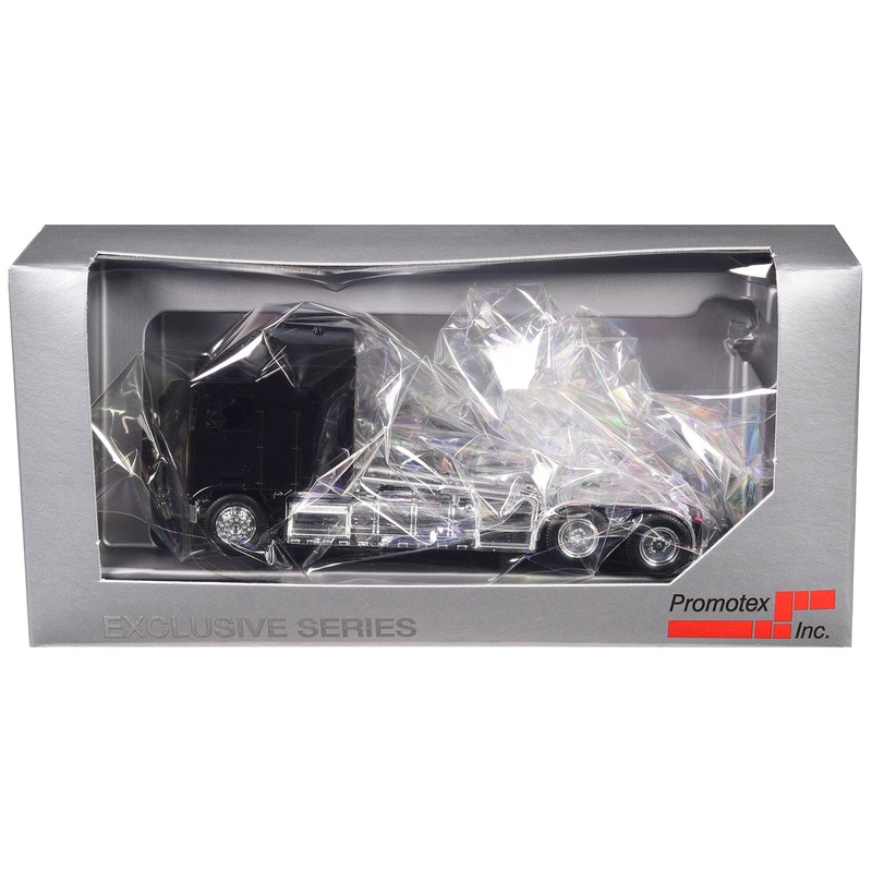 Kenworth K100 with 5-Bar Grill and XXL Chassis Black 1/87 (HO) Plastic Model Car by Promotex