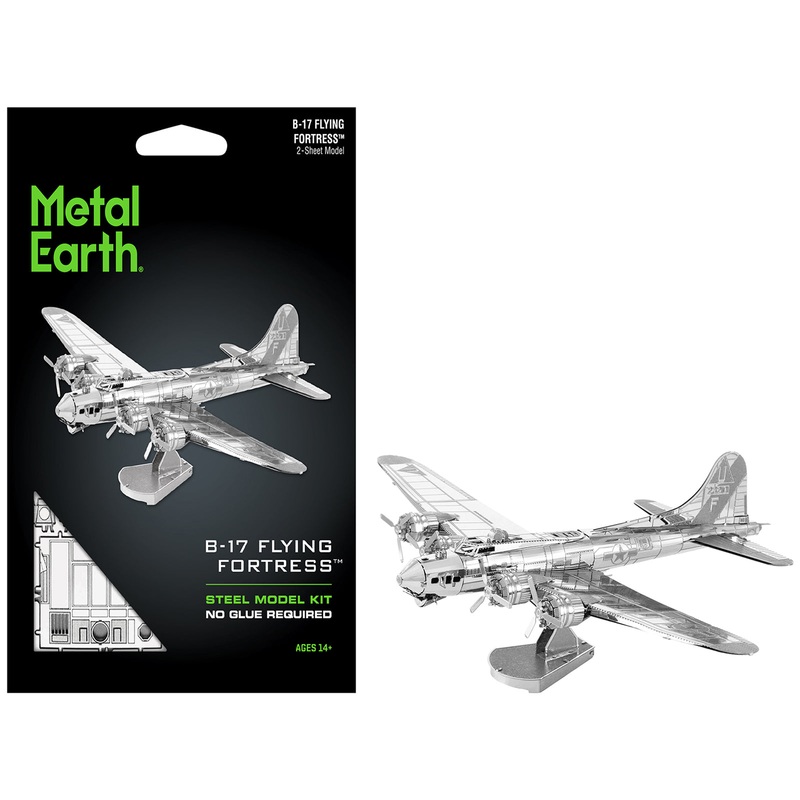 Model Kit Boeing B-17 Flying Fortress Bomber Aircraft (Moderate Difficulty) Steel Model by Metal Earth