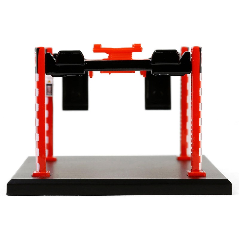Adjustable Four-Post Lift “Firestone” Red and White “Four-Post Lifts” Series 6 1/64 Diecast Model by Greenlight