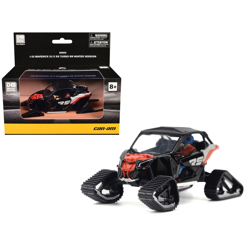 Can-Am Maverick X3 X RS Turbo RR Winter Version Chalk Gray and Magma Red with Driver Figure 1/32 Diecast Model by BRP Models