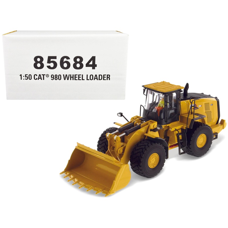 CAT Caterpillar 980 Wheel Loader Yellow with Operator “High Line Series” 1/50 Diecast Model by Diecast Masters