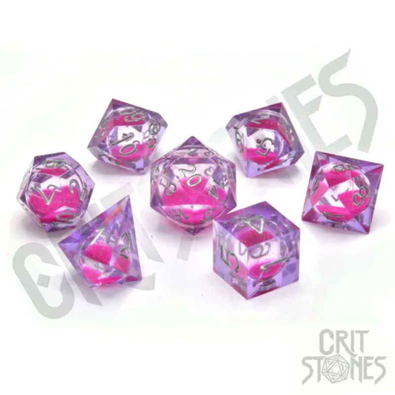 CritStones –  Resin RPG Dice Set – Chery Current (Liquid Core)