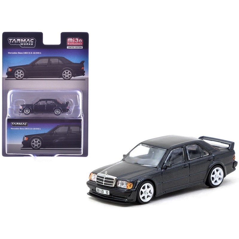 Mercedes-Benz 190 E 2.5-16 EVO 1 Blue-Black Metallic “Global64” Series 1/64 Diecast Model by Tarmac Works