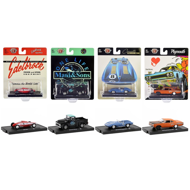 “Auto-Drivers” Set of 4 pieces in Blister Packs Release 97 Limited Edition to 9600 pieces Worldwide 1/64 Diecast Model Cars by M2 Machines