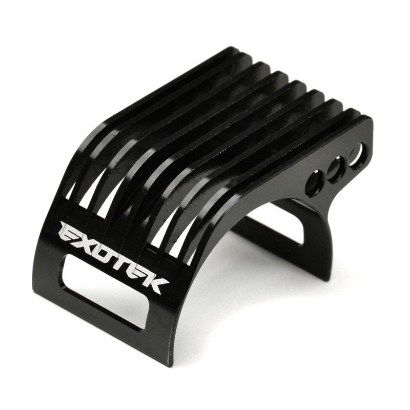 Exotek Racing – Motor Heat Sink Aluminum Aero Heatsink Clip Black For 1/10 1/12 RC Pan Car