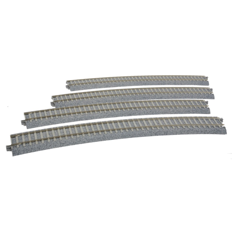 Kato 2-251 HO 31 1/8″ (790mm) Radius Curve 22.5 Degree Superelevated, Concrete Ties (2 Pair)