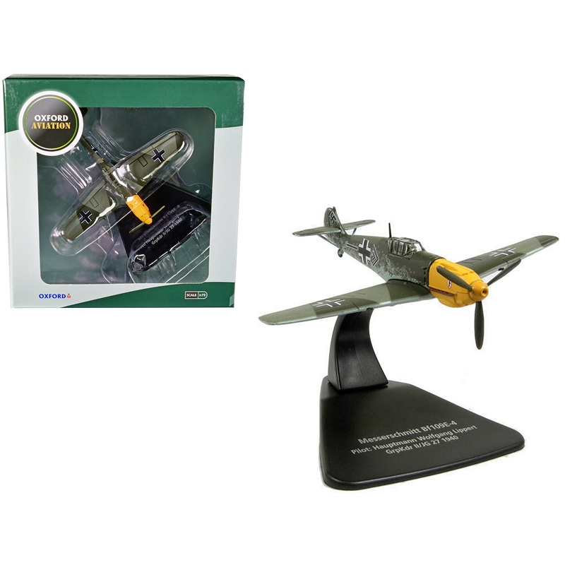 Messerschmitt Bf 109E-4 Fighter Plane Pilot: Hauptmann Wolfgang Lippert GrpKdr II/JG 27 (1940) “Oxford Aviation” Series 1/72 Diecast Model Airplane by Oxford Diecast