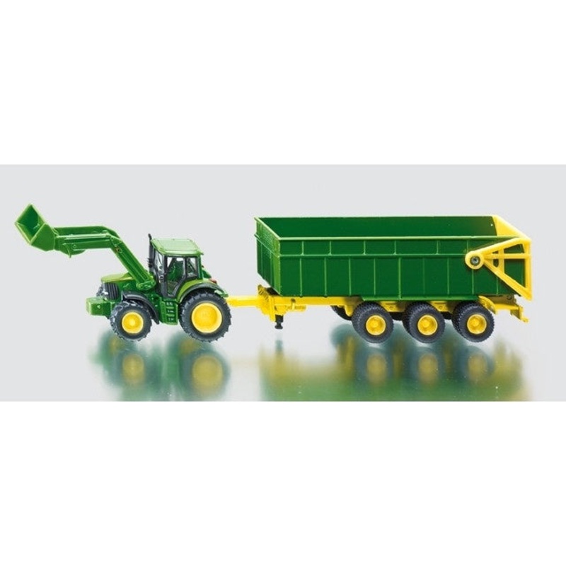 Siku – 1/87 John Deere with Front Loader & Trailer