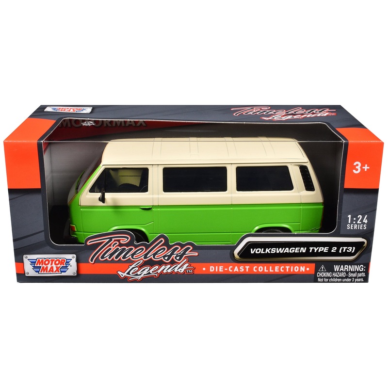 Volkswagen Type 2 (T3) Van Green and Beige “Timeless Legends” Series 1/24 Diecast Model Car by Motormax