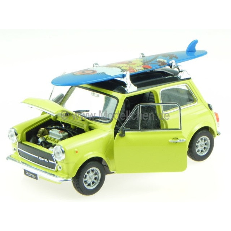 Welly – 1/24 Mini Cooper 1300 W/Surf Board (Yellow)