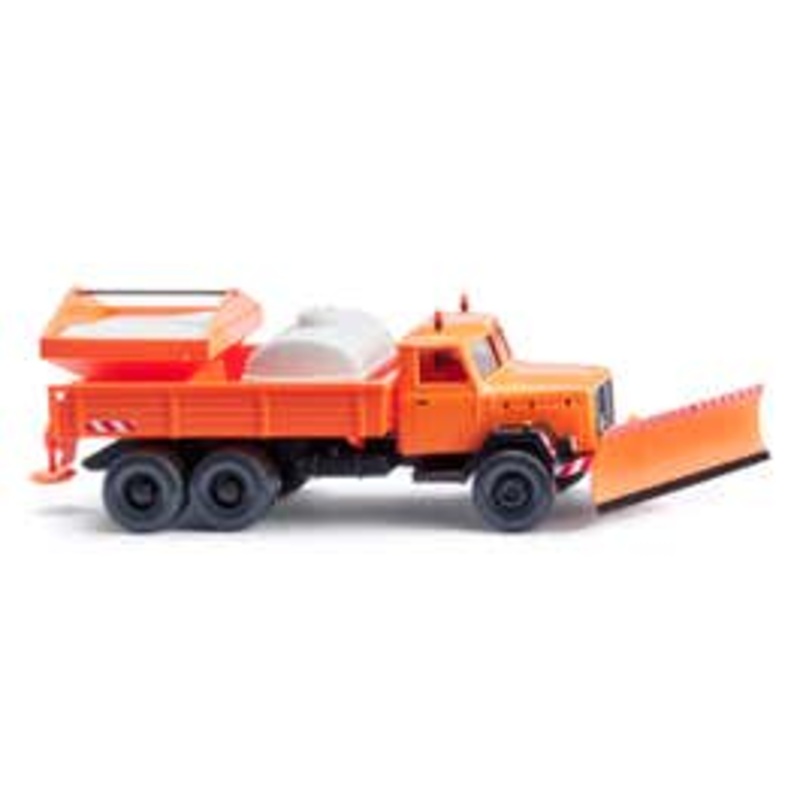 Wiking 64609  HO municipal winter service – flatbed (Magirus) Snow Plow