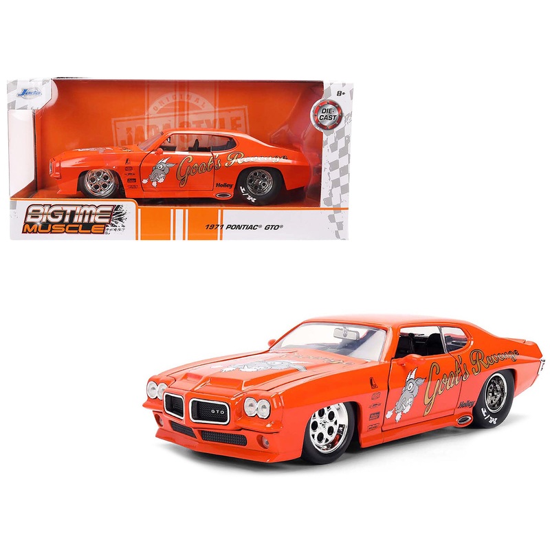 1971 Pontiac GTO “Goat’s Revenge” Orange with Graphics “Bigtime Muscle” Series 1/24 Diecast Model Car by Jada