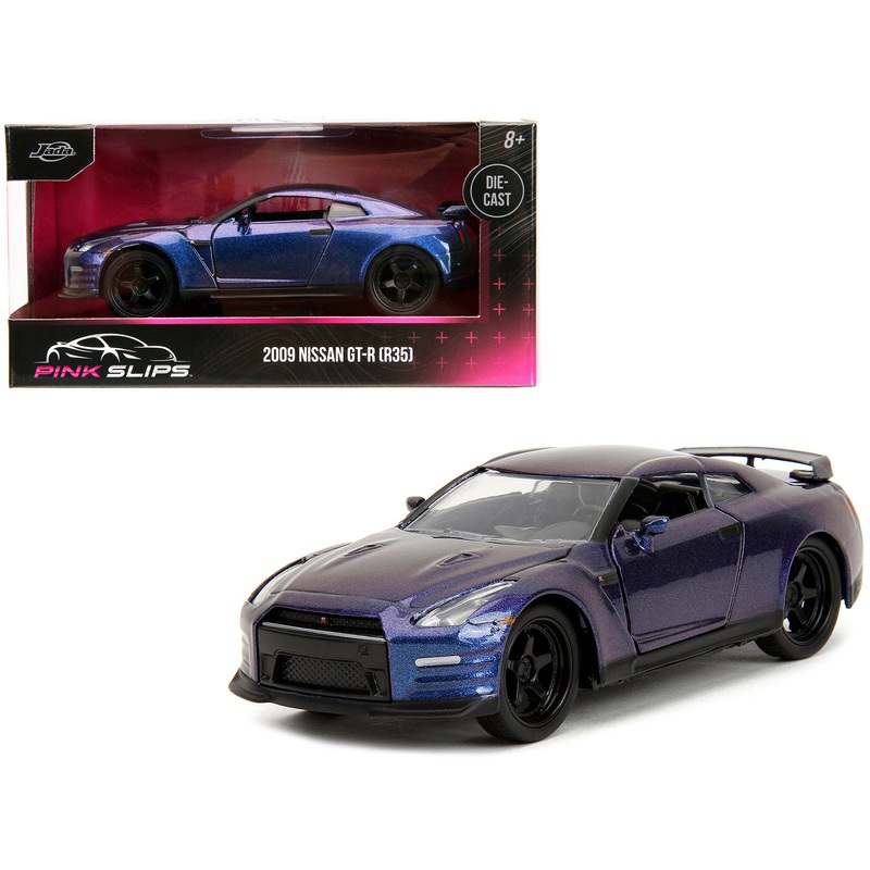 2009 Nissan GT-R (R35) Purple Metallic “Pink Slips” Series 1/32 Diecast Model Car by Jada