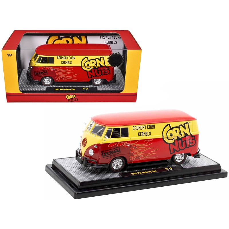 1960 Volkswagen Delivery Van Red and Yellow “Corn Nuts BBQ” Limited Edition to 6250 pieces Worldwide 1/24 Diecast Model Car by M2 Machines