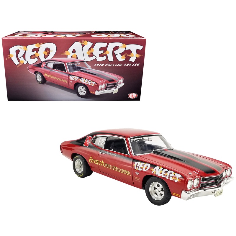 1970 Chevrolet Chevelle 454 LS6 “Red Alert” Red with Black Stripes Limited Edition to 374 pieces Worldwide 1/18 Diecast Model Car by ACME