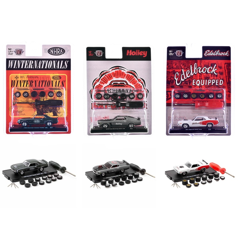 “Auto Wheels” 3 piece Car Set Release 12 Limited Edition to 5000 pieces Worldwide 1/64 Diecast Model Cars by M2 Machines