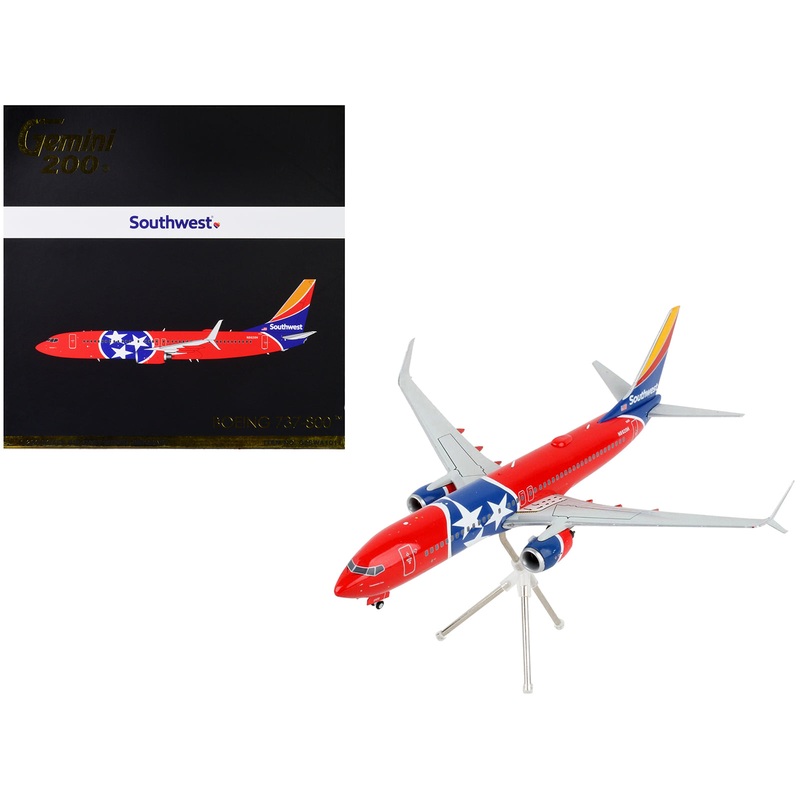 Boeing 737-800 Commercial Aircraft “Southwest Airlines – Tennessee One” Tennessee Flag Livery “Gemini 200” Series 1/200 Diecast Model Airplane by GeminiJets