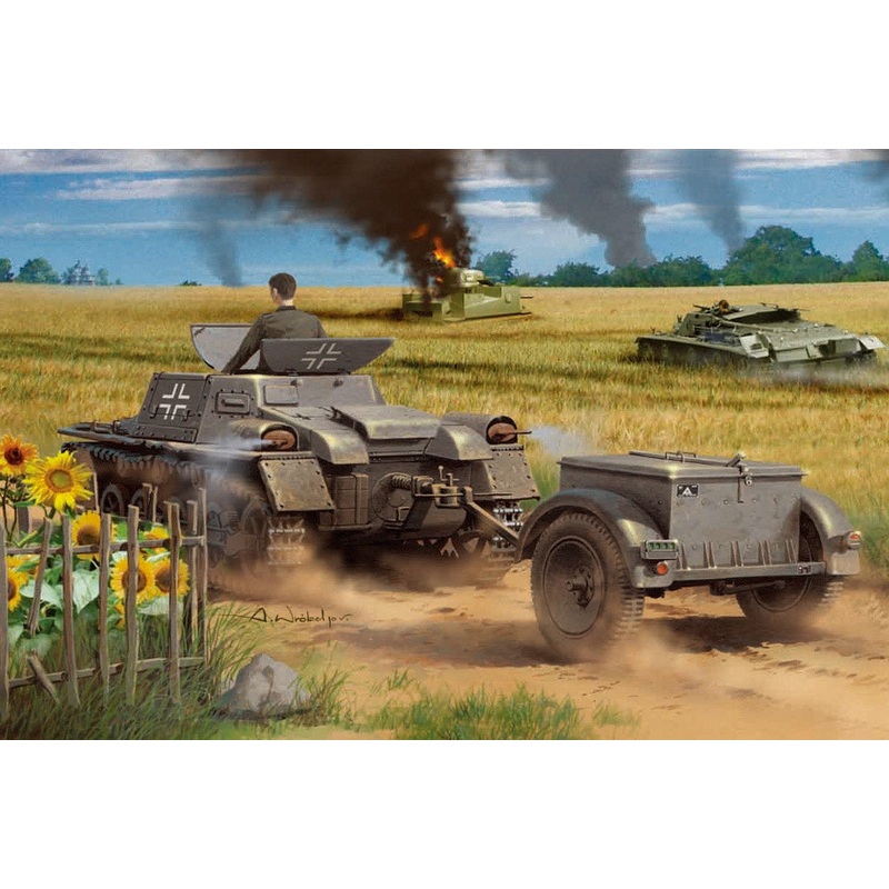 Hobby Boss – 1/35 Munitionsschlepper auf Panzerkampfwagen I Ausf A w/ Ammo Trailer