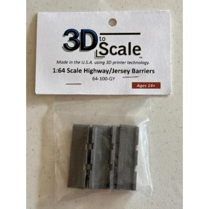 3-D to scale 164 Scale Highway barriers