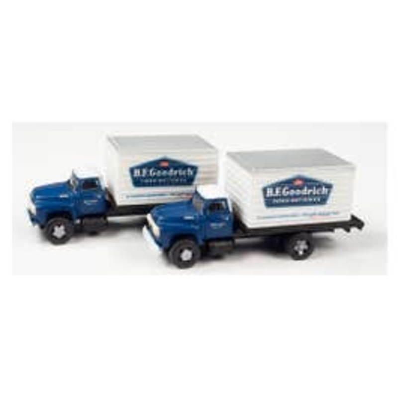 Classic Metal Works 50441 N 1954 FORD BOX TRUCK 2-PACK (BF GOODRICH)