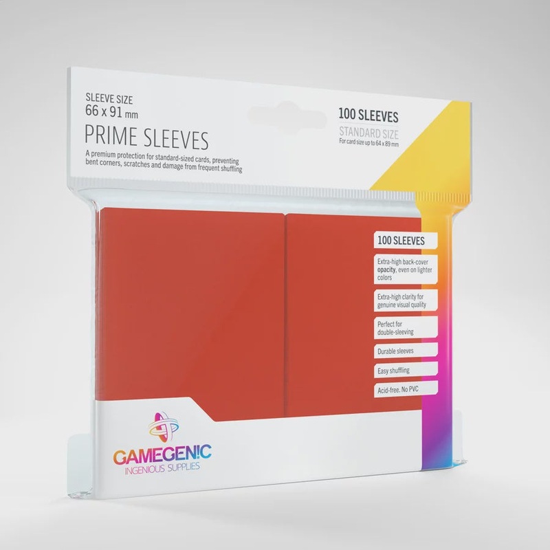 GameGenic – PRIME Sleeves: 66 x 91mm Red (100)
