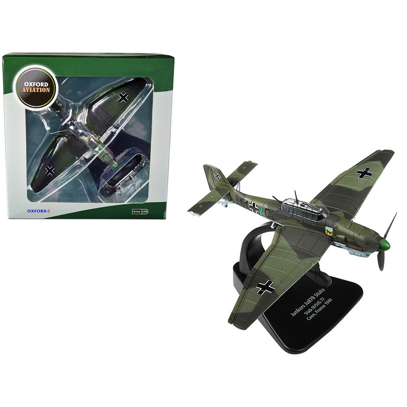 Junkers Ju 87B “Stuka Stab” Dive Bomber Plane III/StG 77 Caen France (1940) “Oxford Aviation” Series 1/72 Diecast Model Airplane by Oxford Diecast
